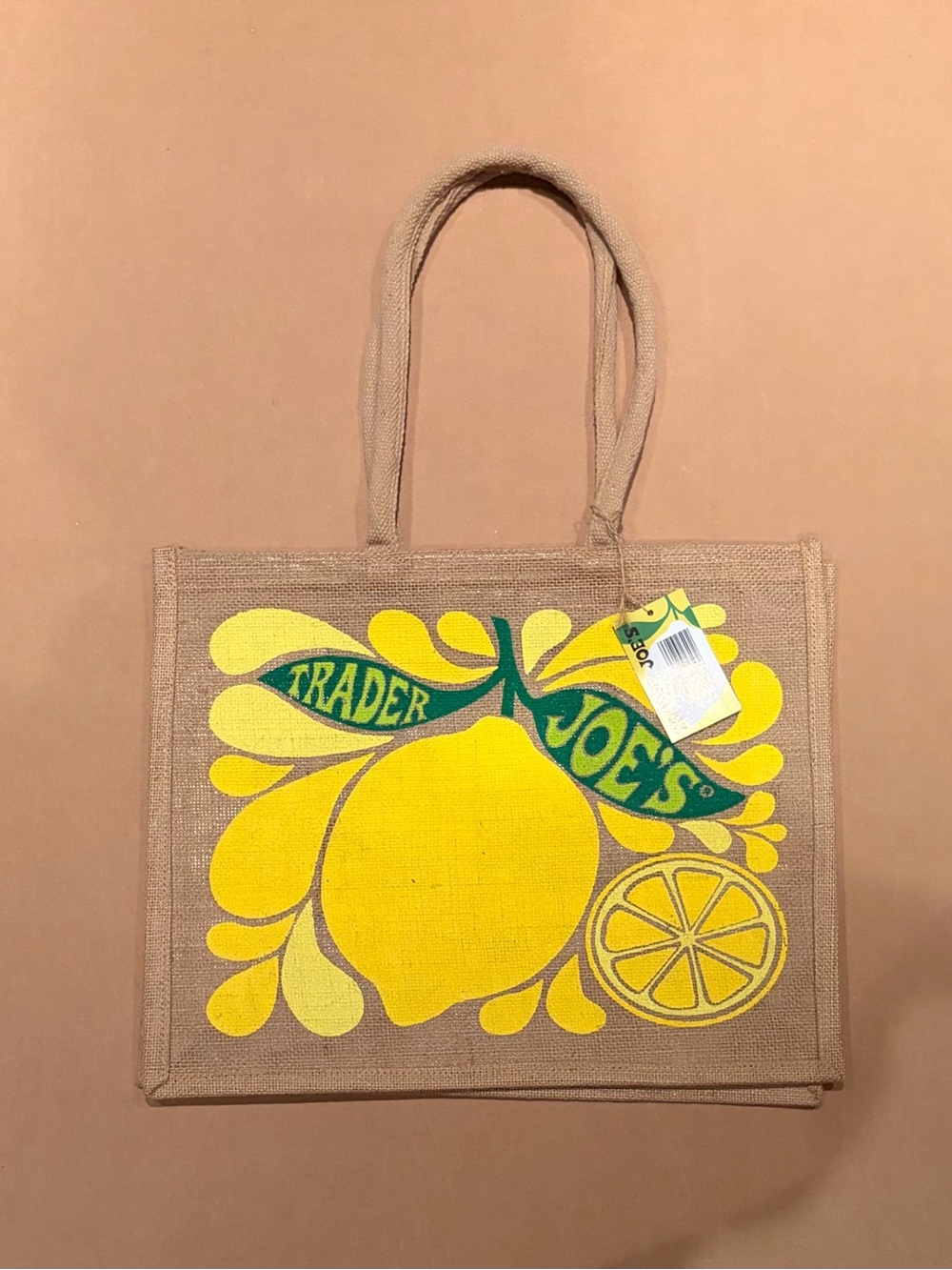 NWT Trader Joe's Yellow Lemon Tote Bag